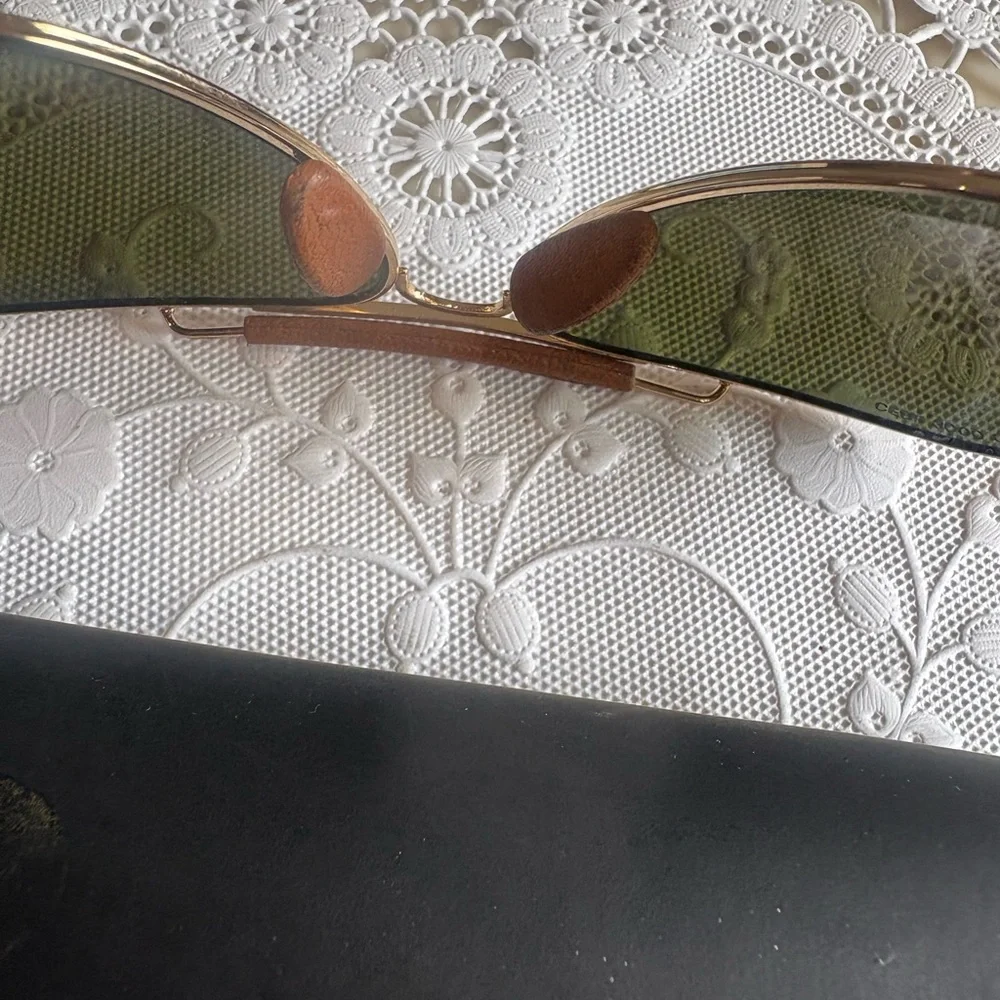 Vintage Cébé Aviator Sunglasses with Green Lenses